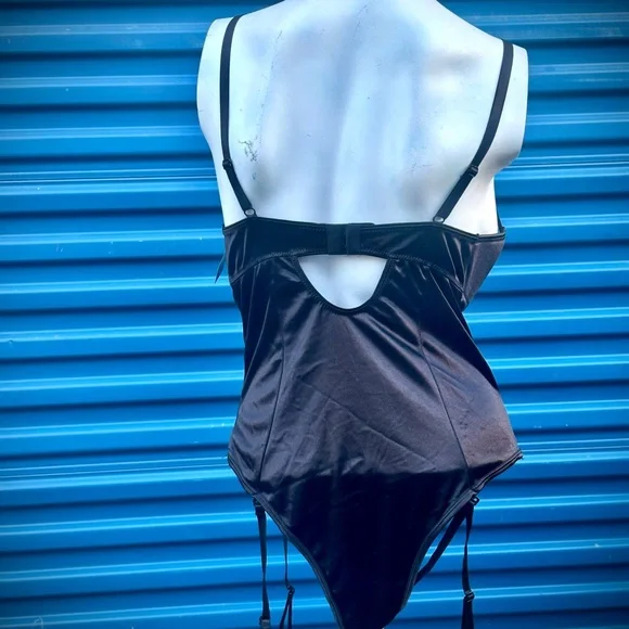 Frederick's of Hollywood Black Satin Bodysuit - Picture 6 of 8